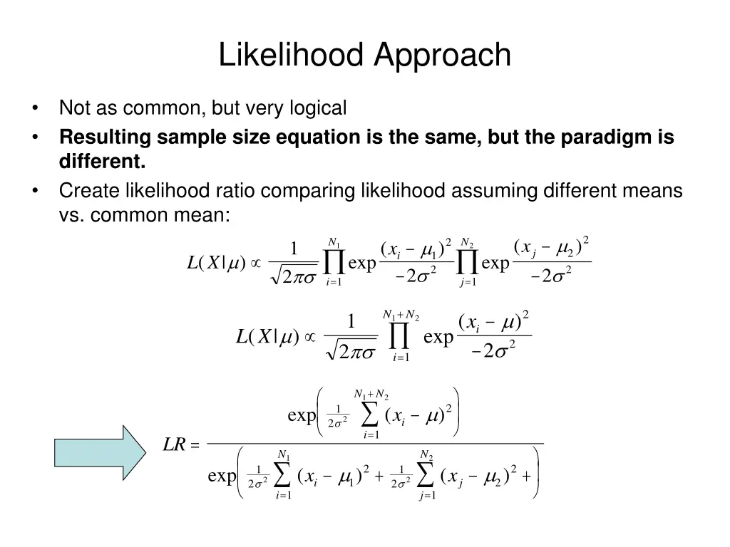 likelihood approach