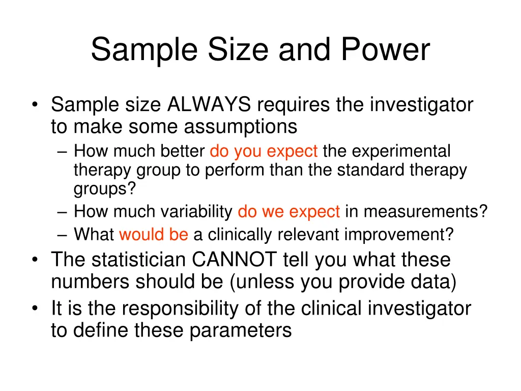 sample size and power 1