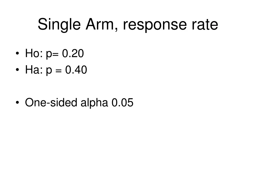 single arm response rate