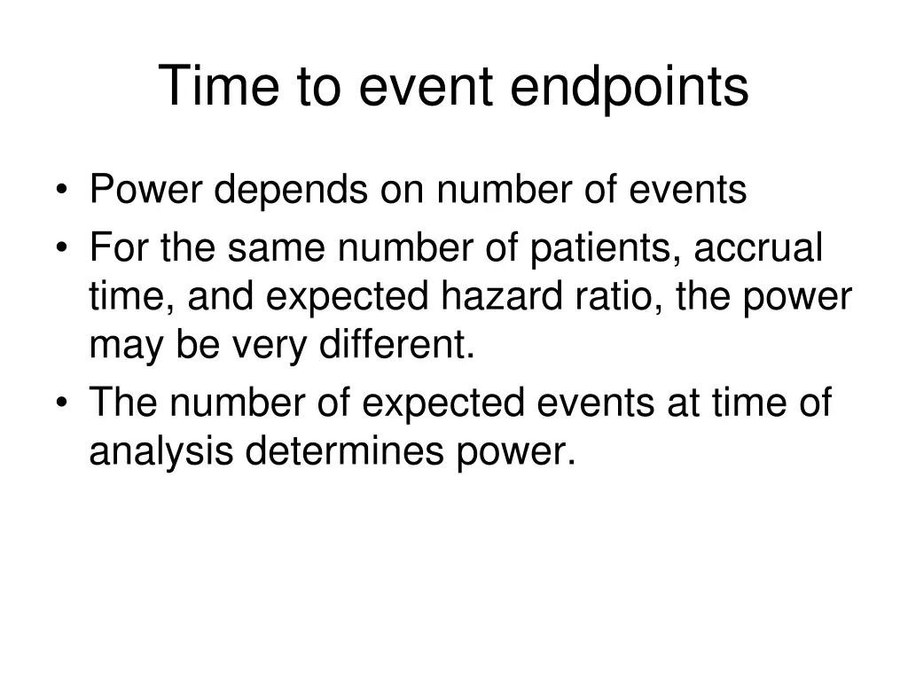 time to event endpoints