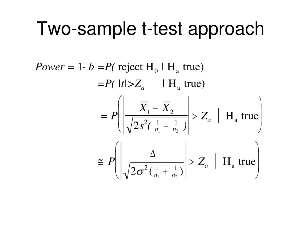 two sample t test approach 1
