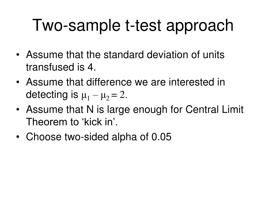 two sample t test approach