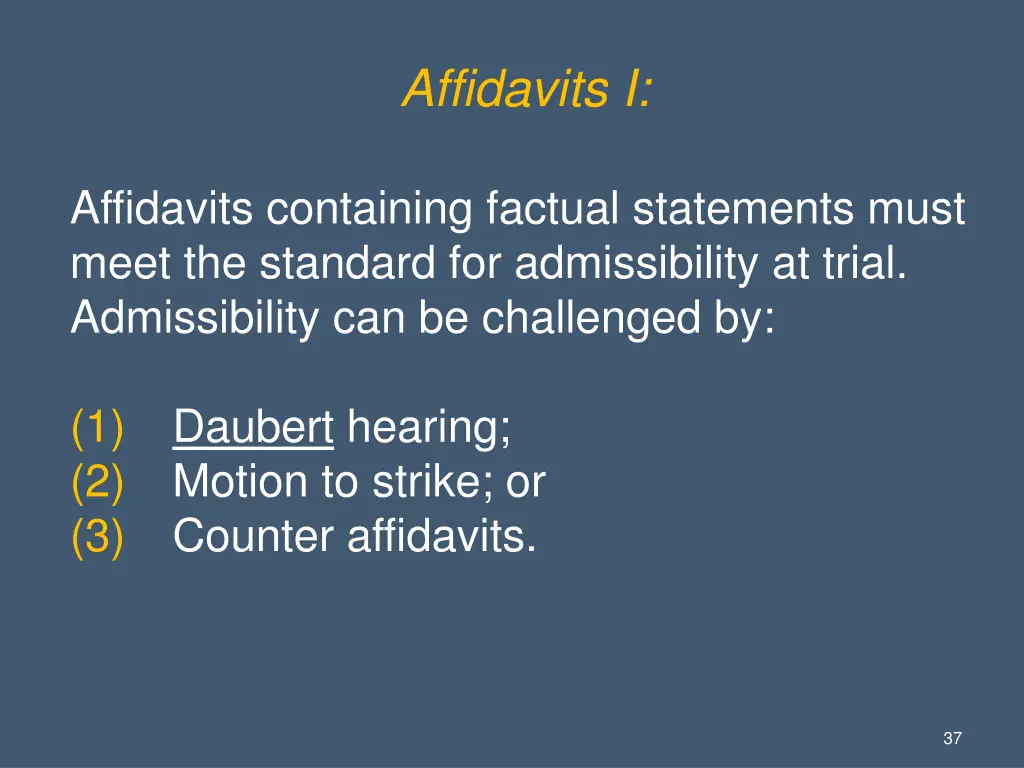 affidavits i