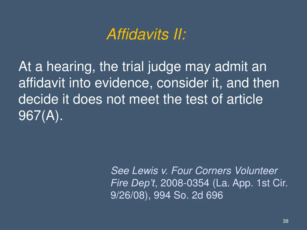 affidavits ii