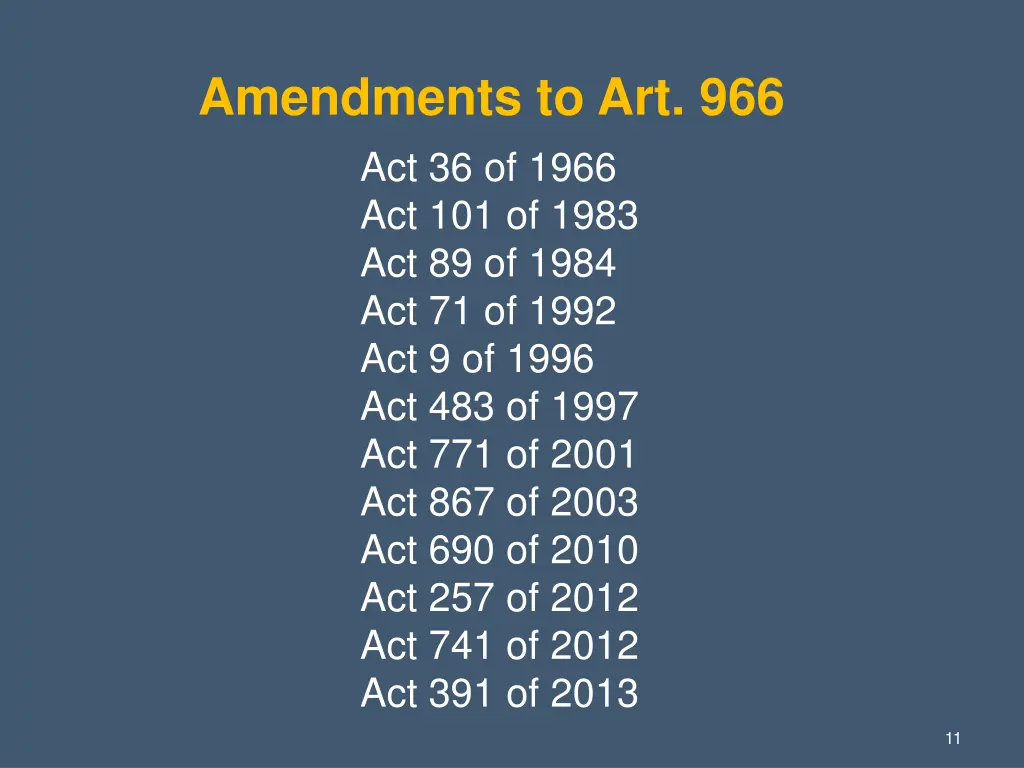 amendments to art 966