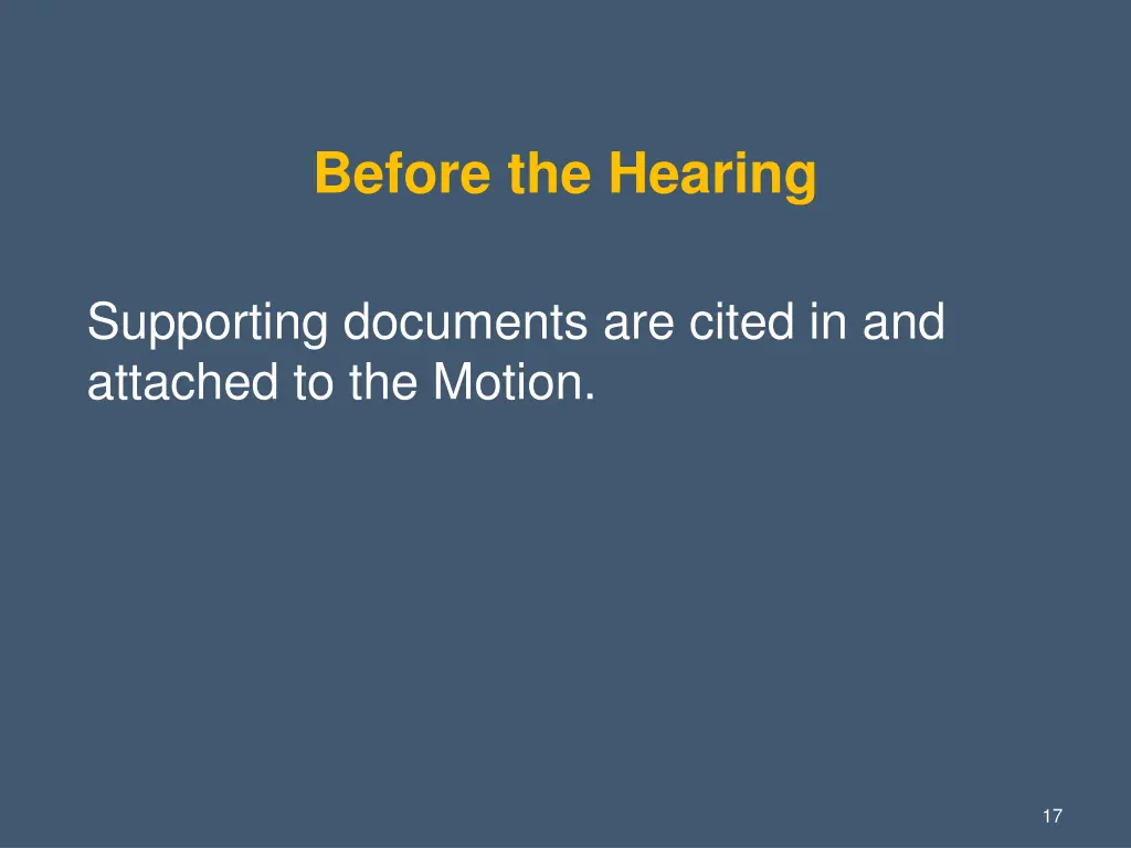 before the hearing 3