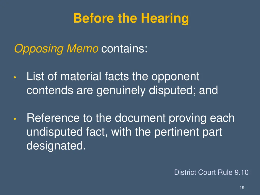 before the hearing 5
