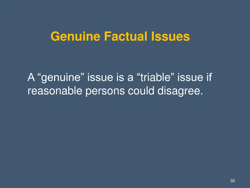 genuine factual issues