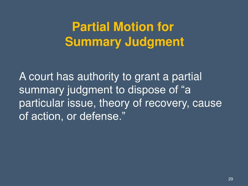partial motion for summary judgment