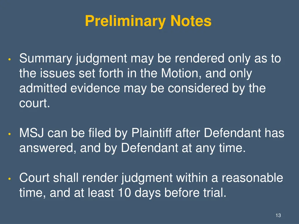 preliminary notes