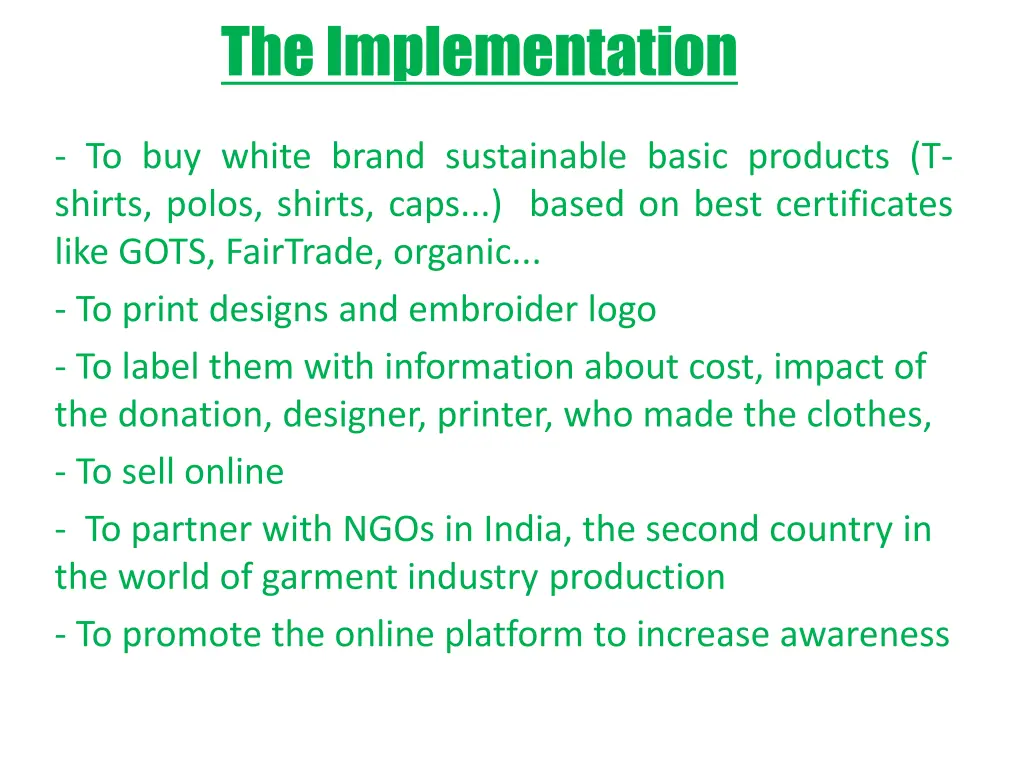 the implementation 2