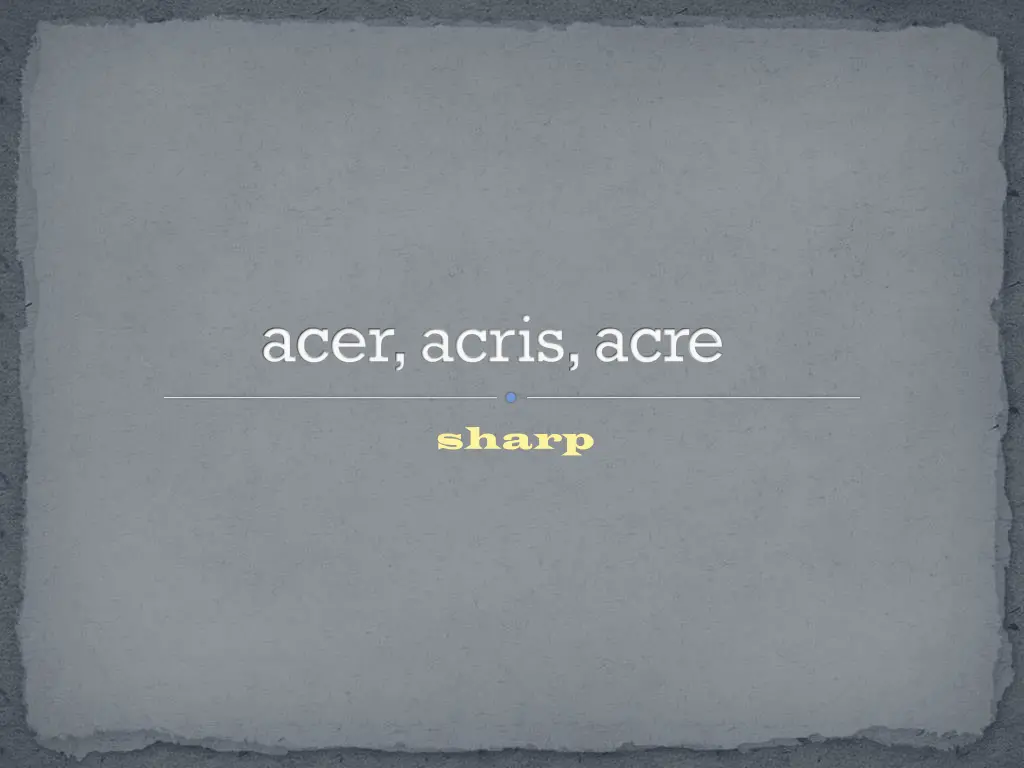 acer acris acre