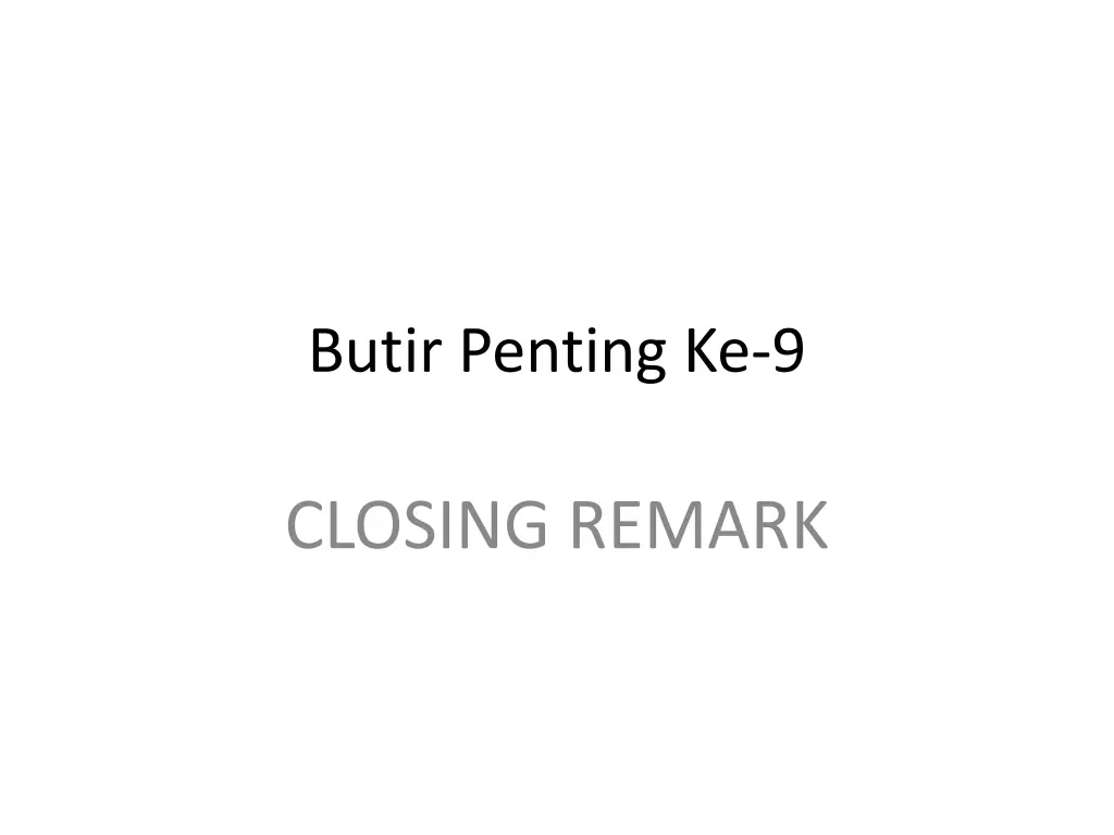 butir penting ke 9