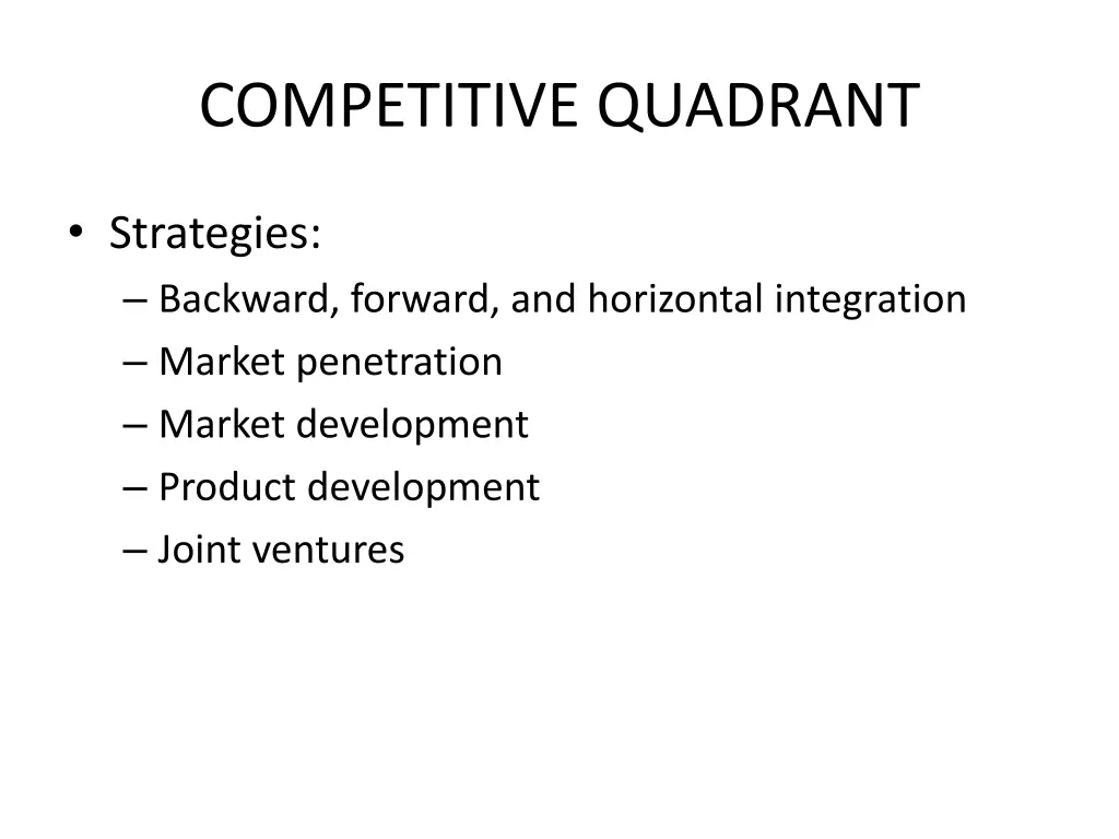 competitive quadrant