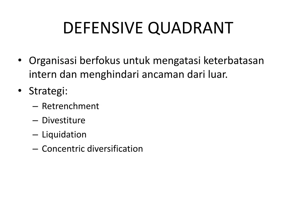 defensive quadrant