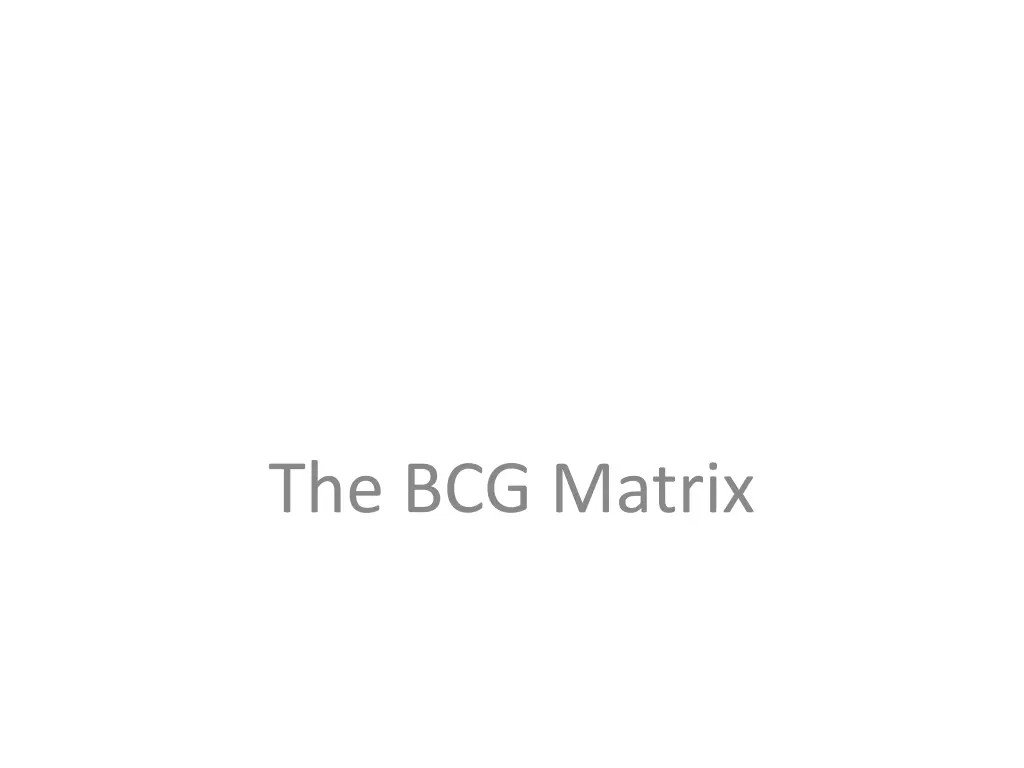 the bcg matrix