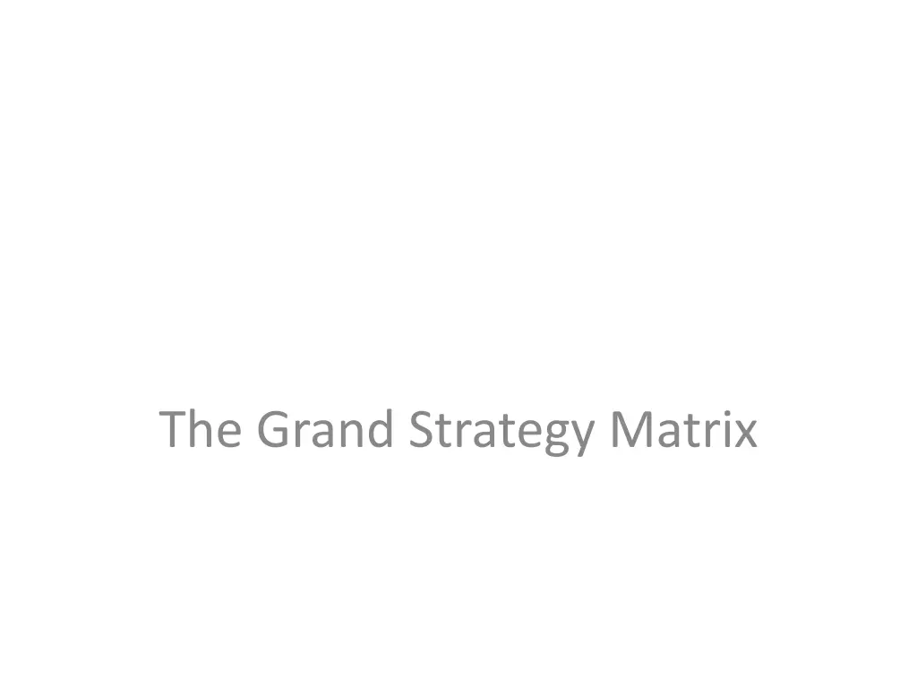 the grand strategy matrix