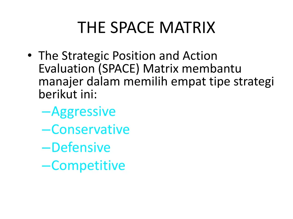 the space matrix 1