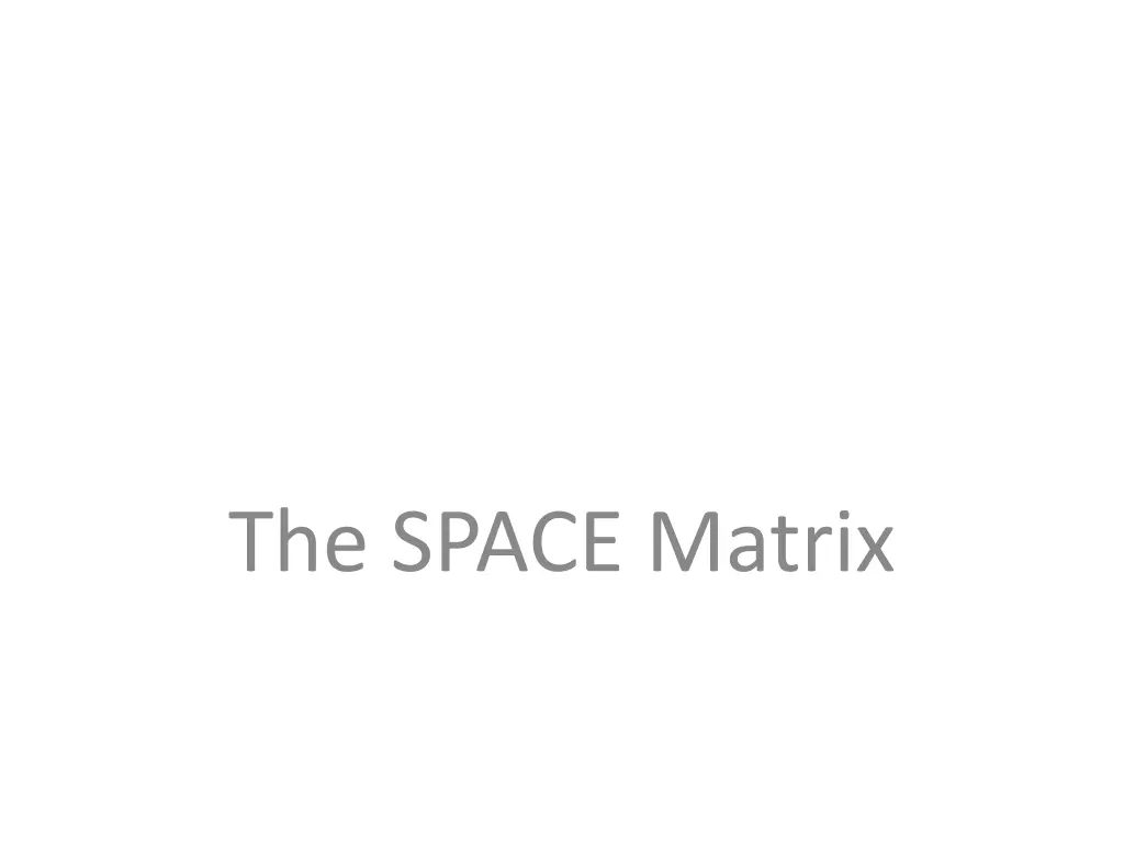 the space matrix