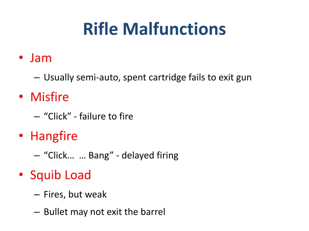 rifle malfunctions