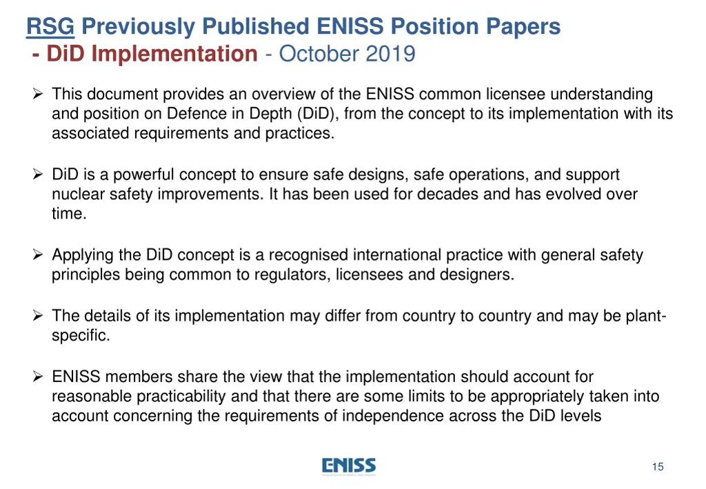 rsg previously published eniss position papers 3