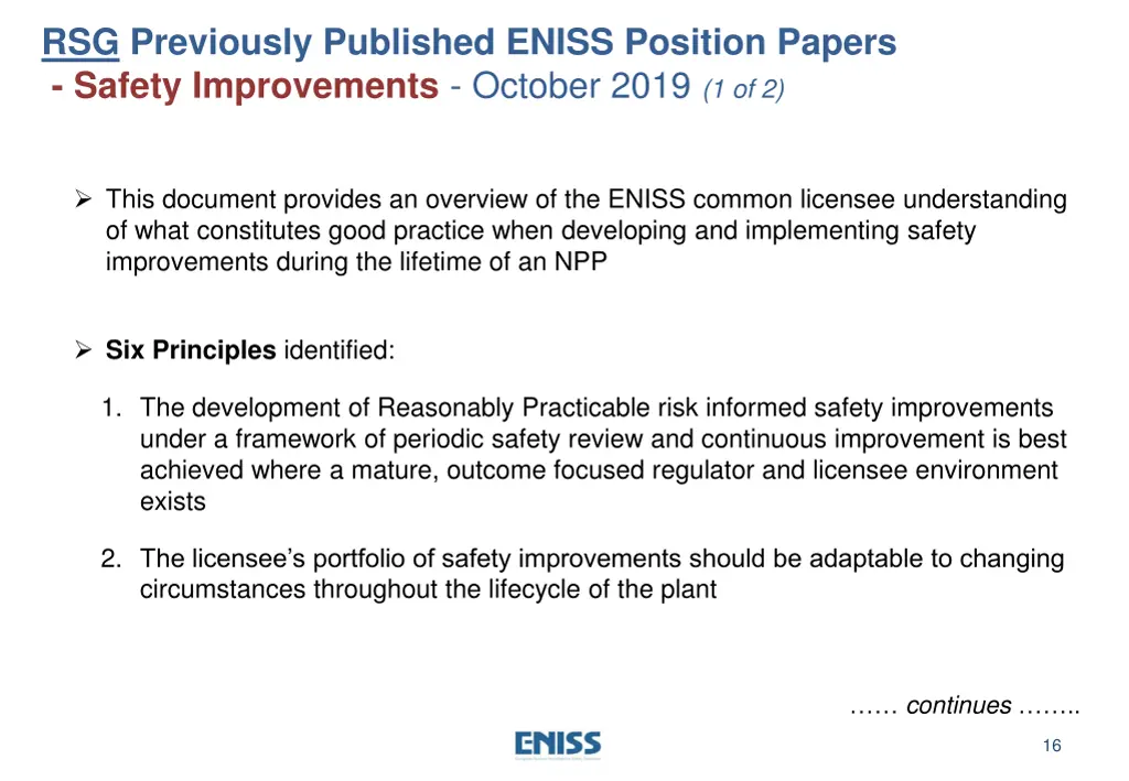 rsg previously published eniss position papers 4