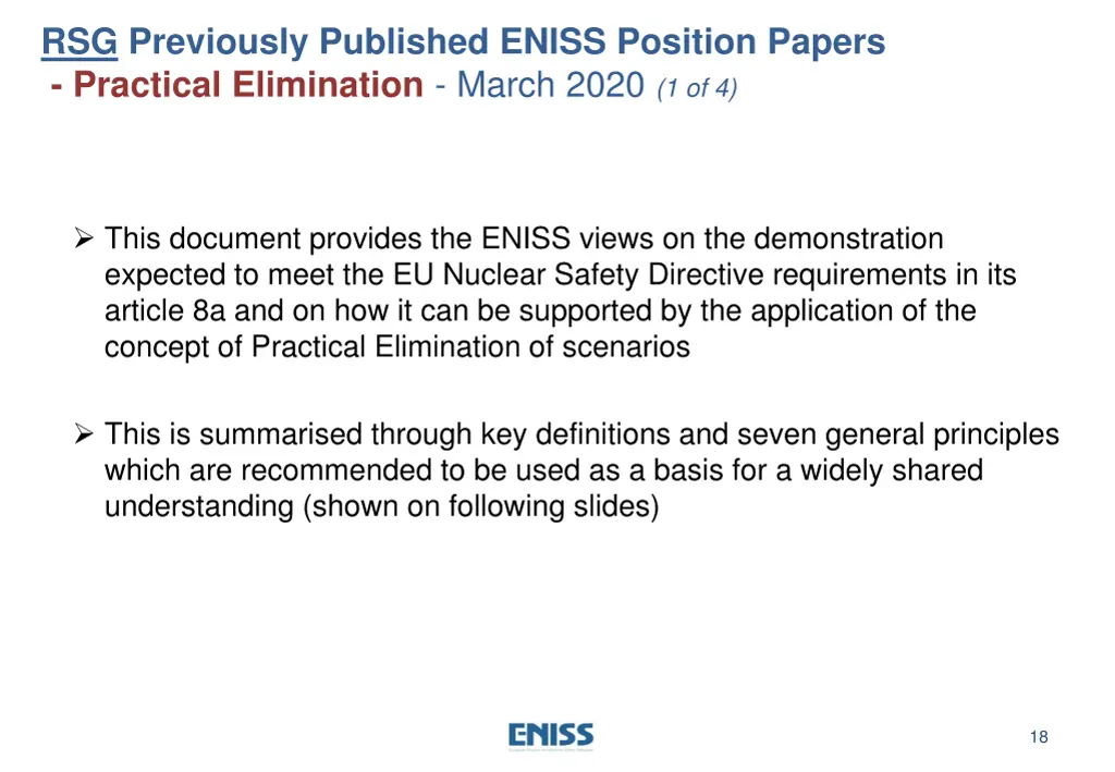 rsg previously published eniss position papers 6