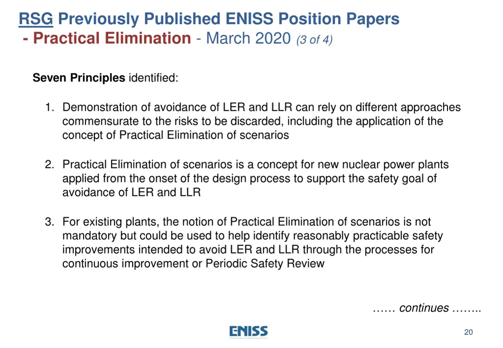 rsg previously published eniss position papers 8