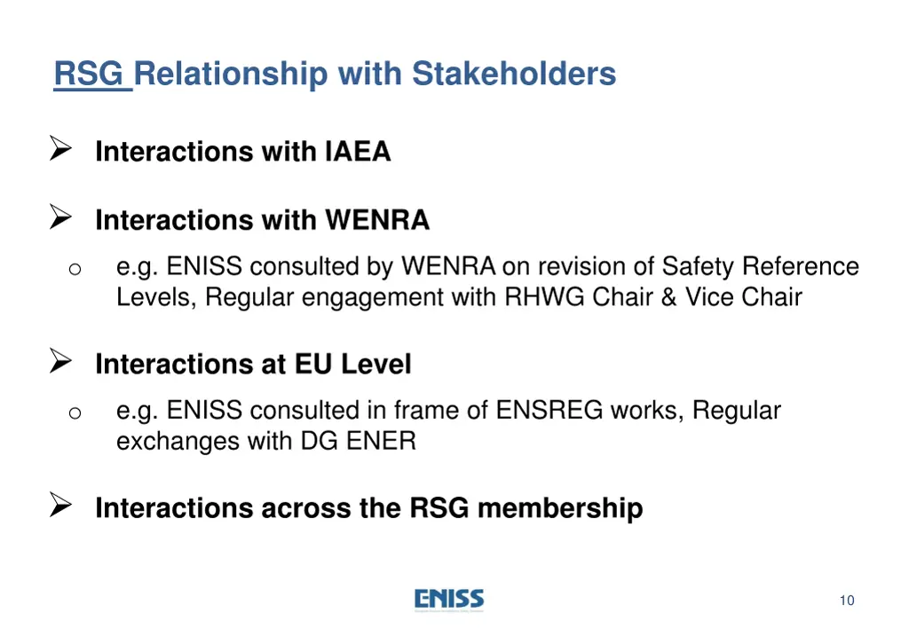 rsg relationship with stakeholders