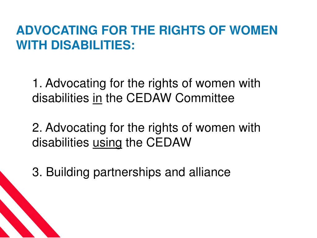 advocating for the rights of women with