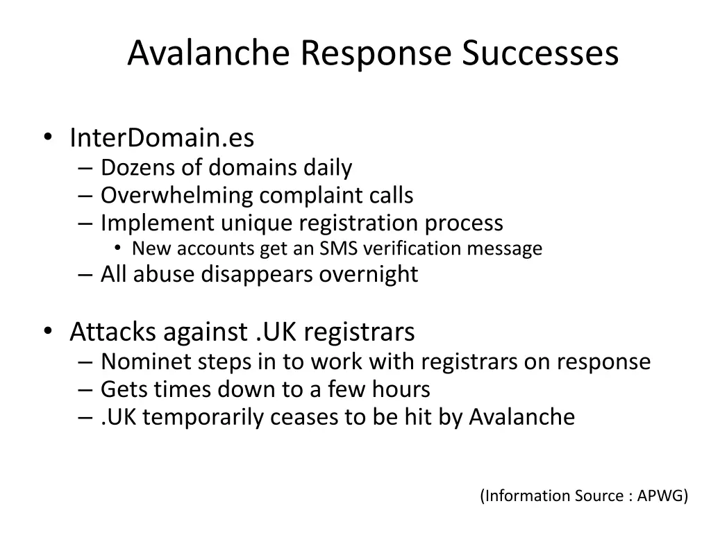 avalanche response successes
