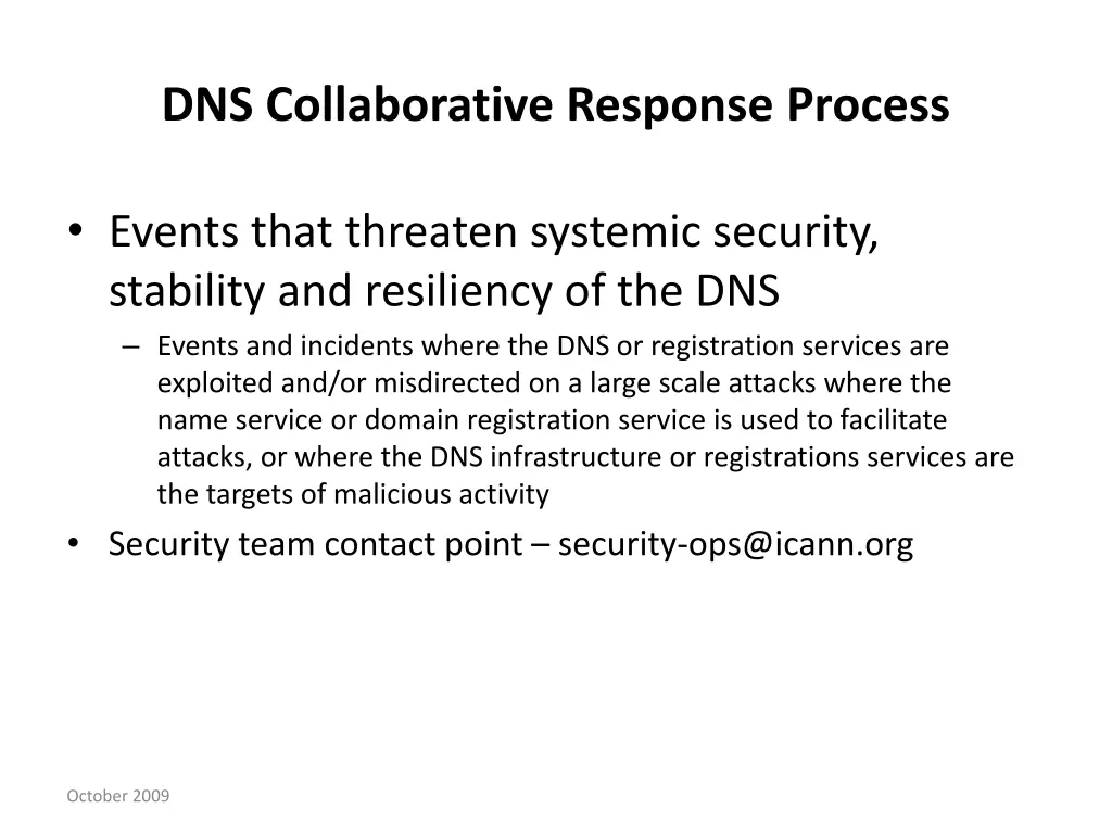 dns collaborative response process