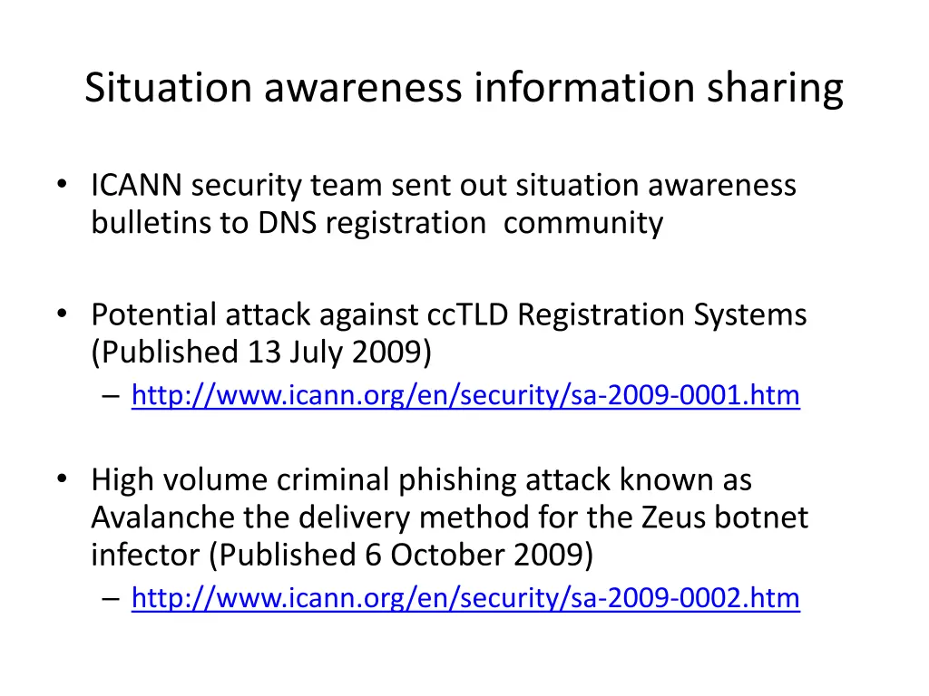situation awareness information sharing
