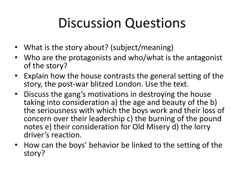 discussion questions
