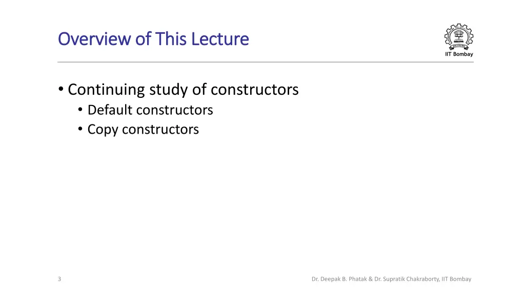 overview of this lecture overview of this lecture