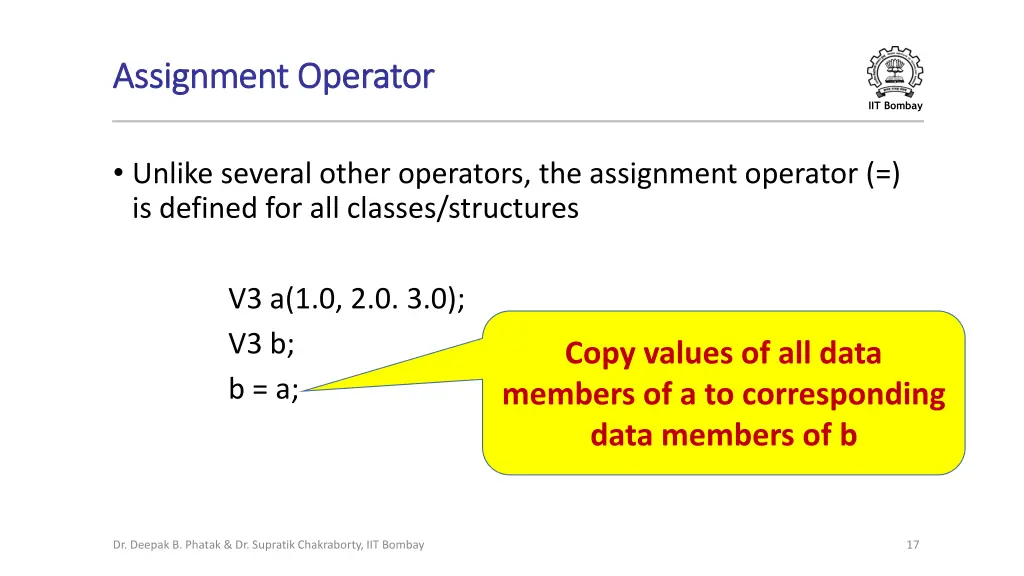 assignment operator assignment operator