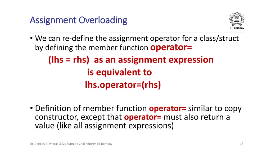 assignment overloading assignment overloading