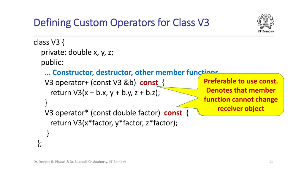 defining custom operators for class v3 defining 1