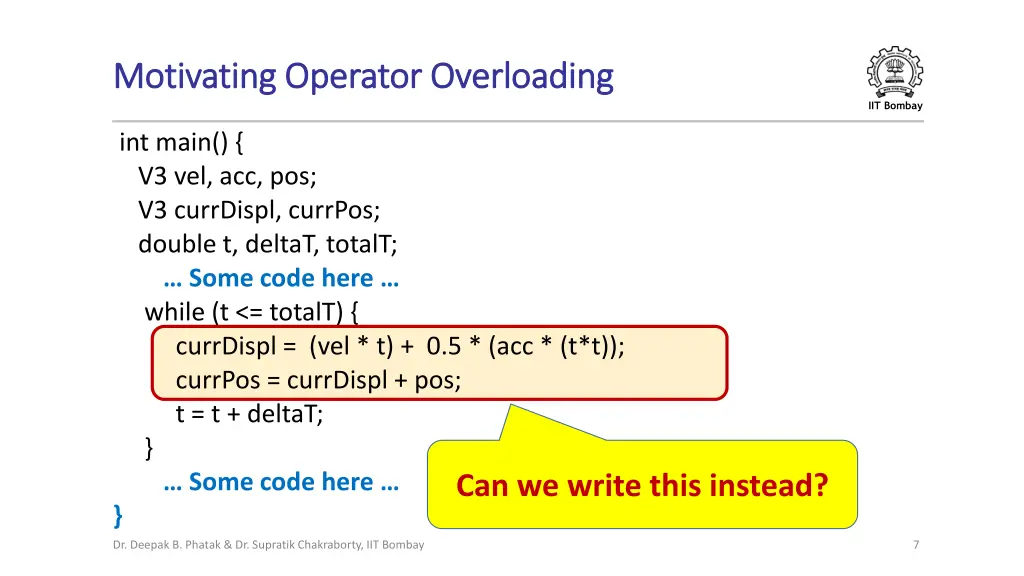 motivating operator overloading motivating 2