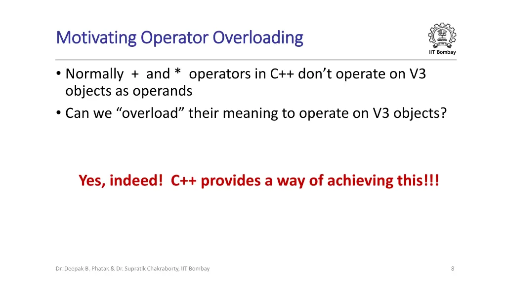 motivating operator overloading motivating 3
