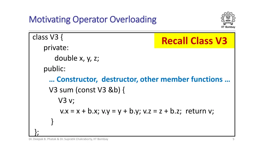 motivating operator overloading motivating