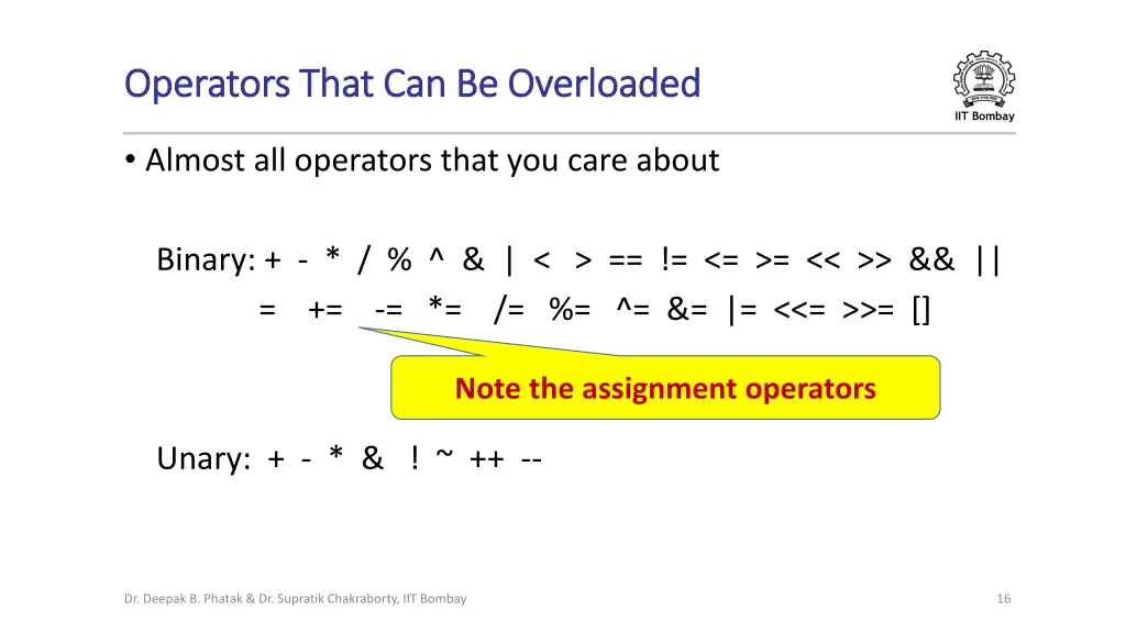 operators that can be overloaded operators that