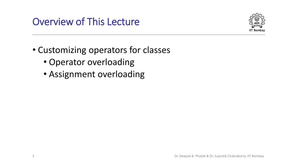 overview of this lecture overview of this lecture