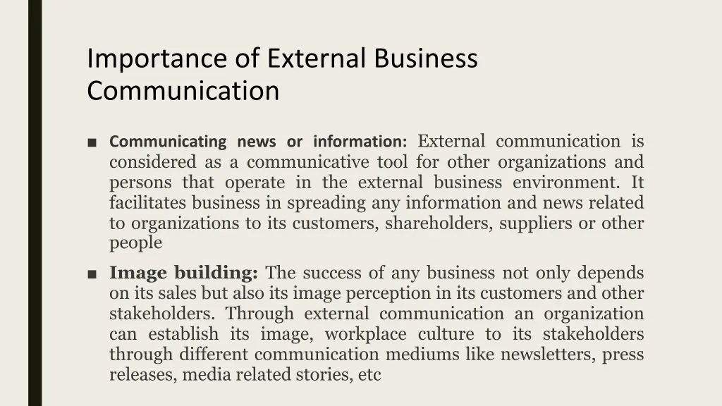 importance of external business communication