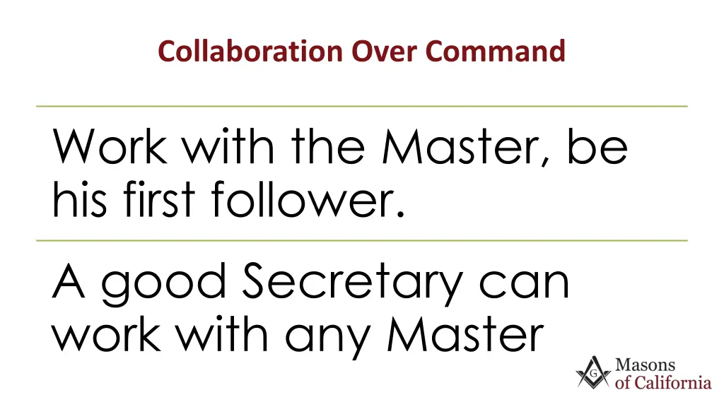 collaboration over command