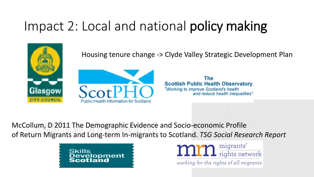impact 2 local and national policy making