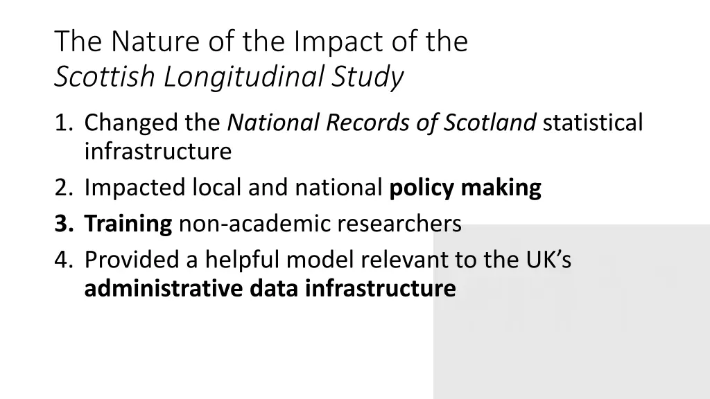 the nature of the impact of the scottish