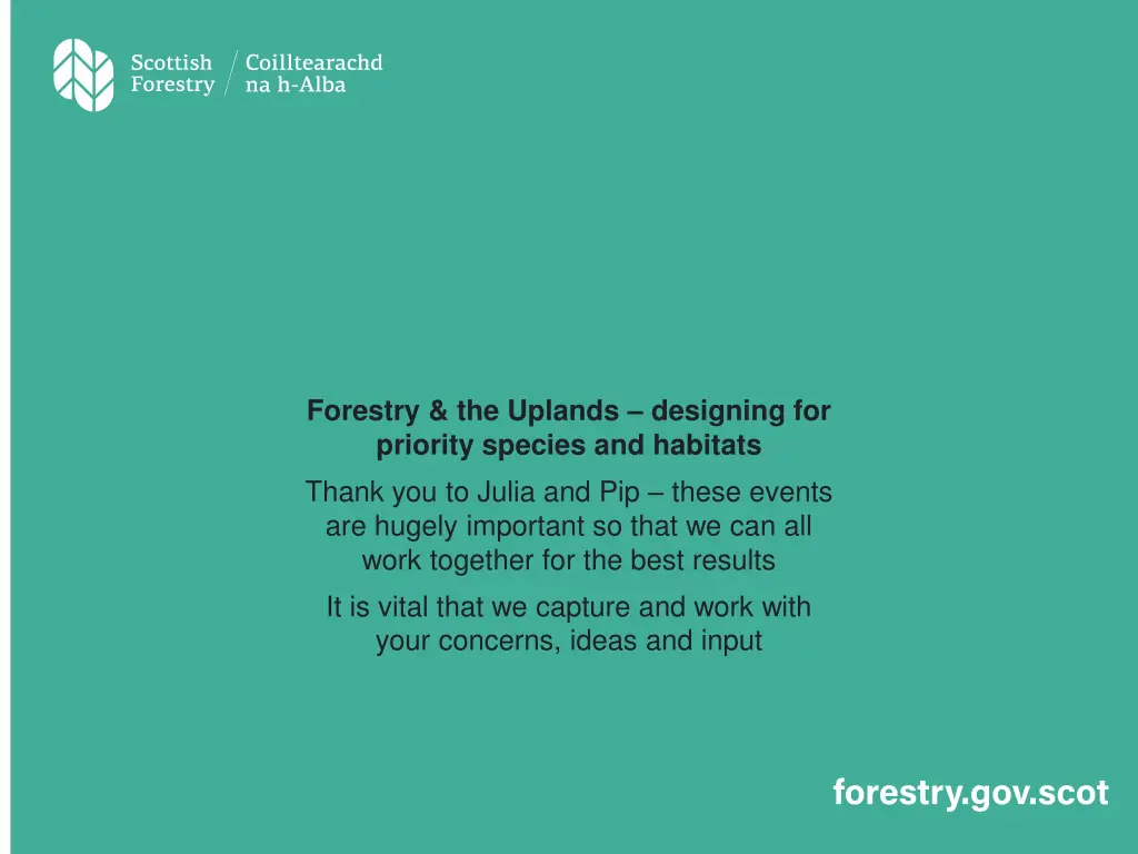 forestry the uplands designing for priority