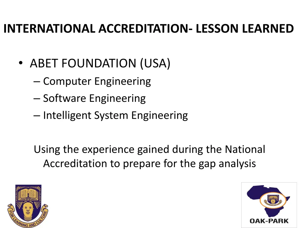 international accreditation lesson learned 1