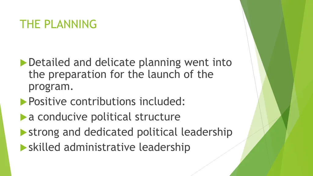 the planning